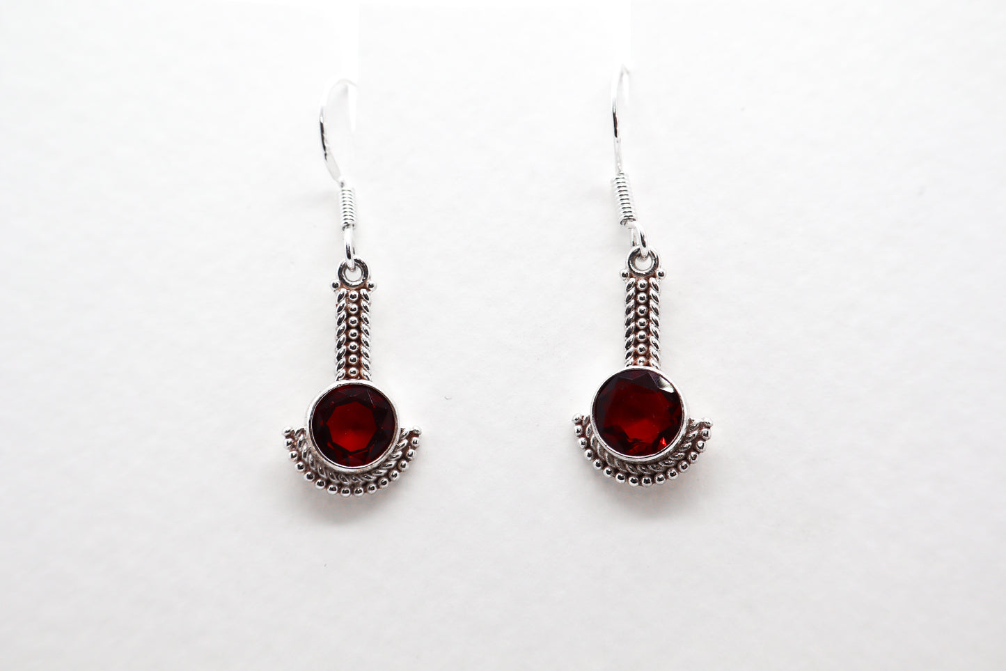 Garnet Sterling Silver earring