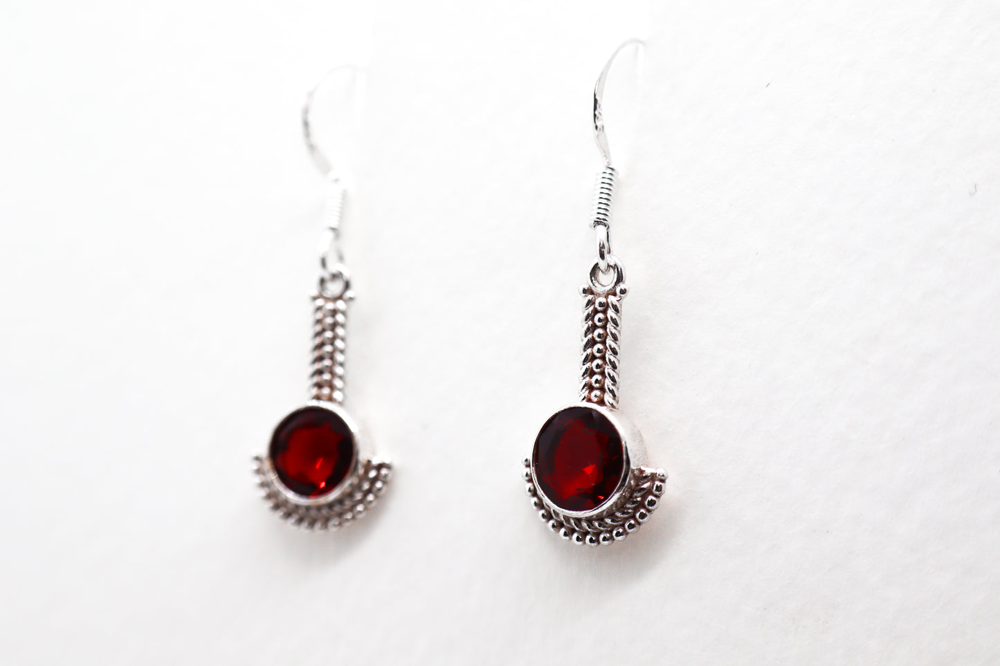 Garnet Sterling Silver earring