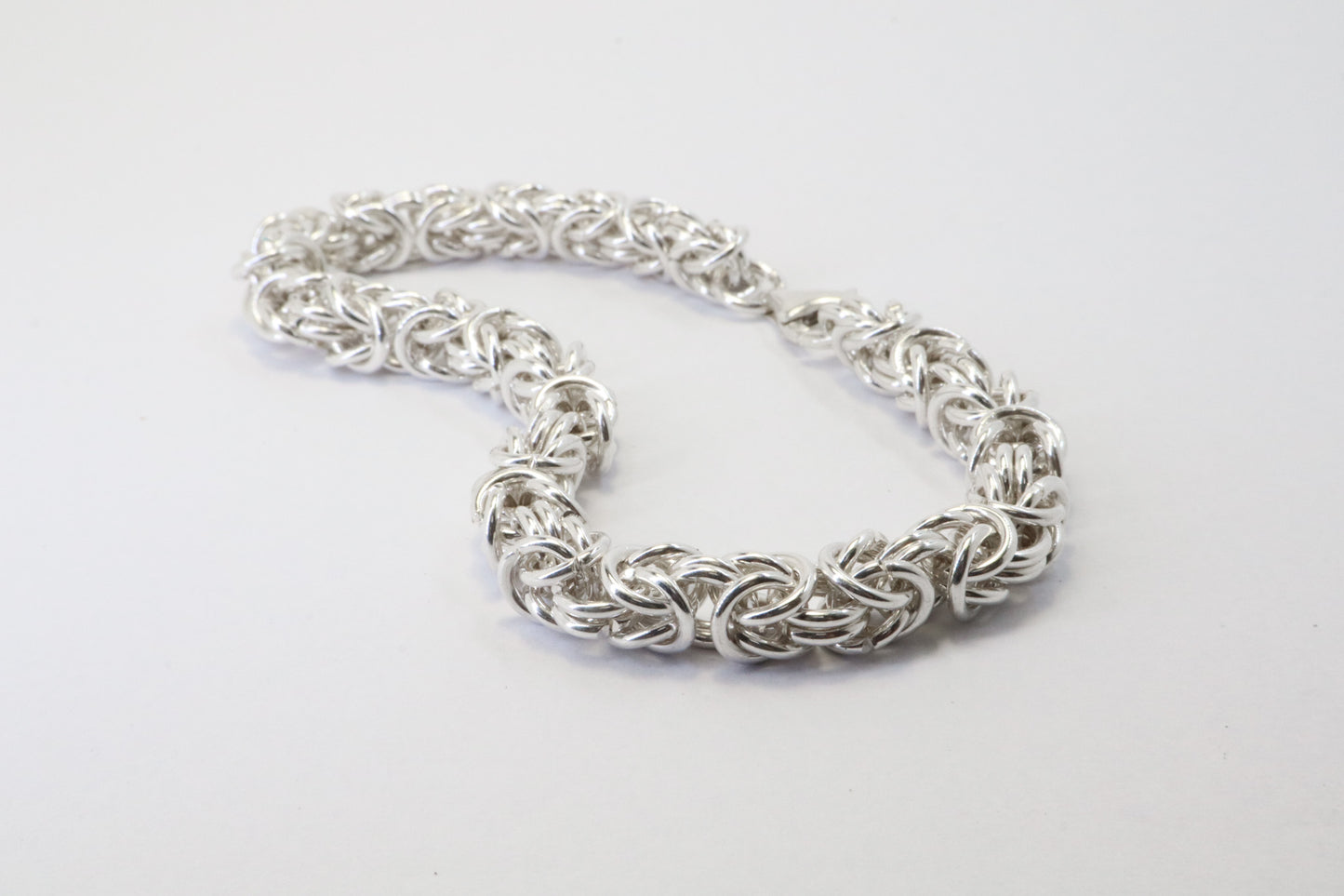 Medium Gauge - Byzantine Chainmail Bracelet – Solid 925 Sterling Silver