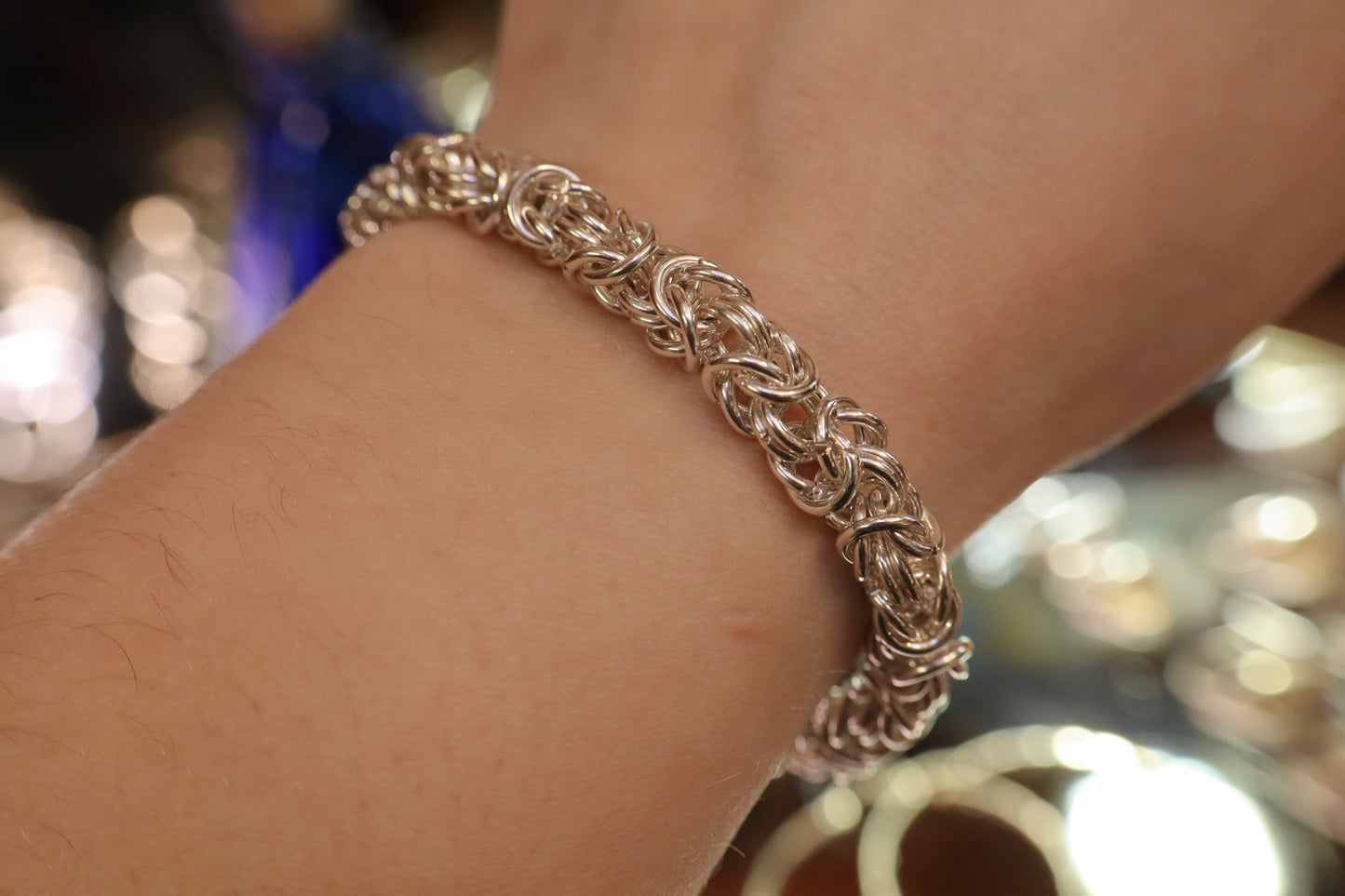 Medium Gauge - Byzantine Chainmail Bracelet – Solid 925 Sterling Silver