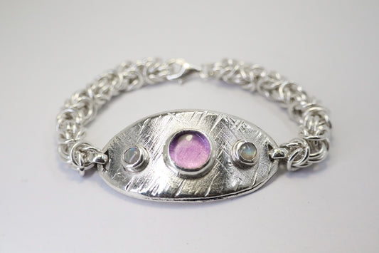 Heavy Gauge - One of a Kind Byzantine Chainmail Bracelet – Solid 999 Silver 925 Chainmail