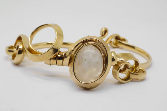 Gala Moonstone Gold Plated Sterling Silver Bracelet