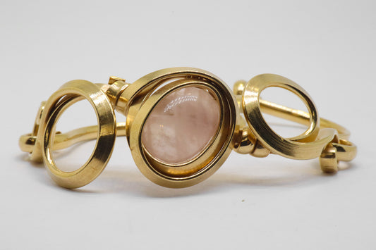 Gala Rose Quartz Gold Plated Sterling Silver Bracelet