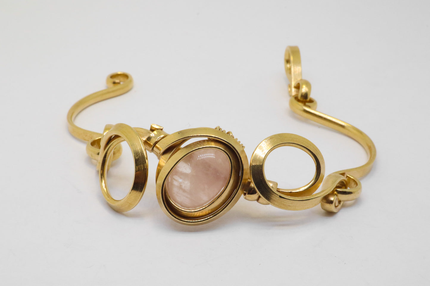 Gala Rose Quartz Gold Plated Sterling Silver Bracelet