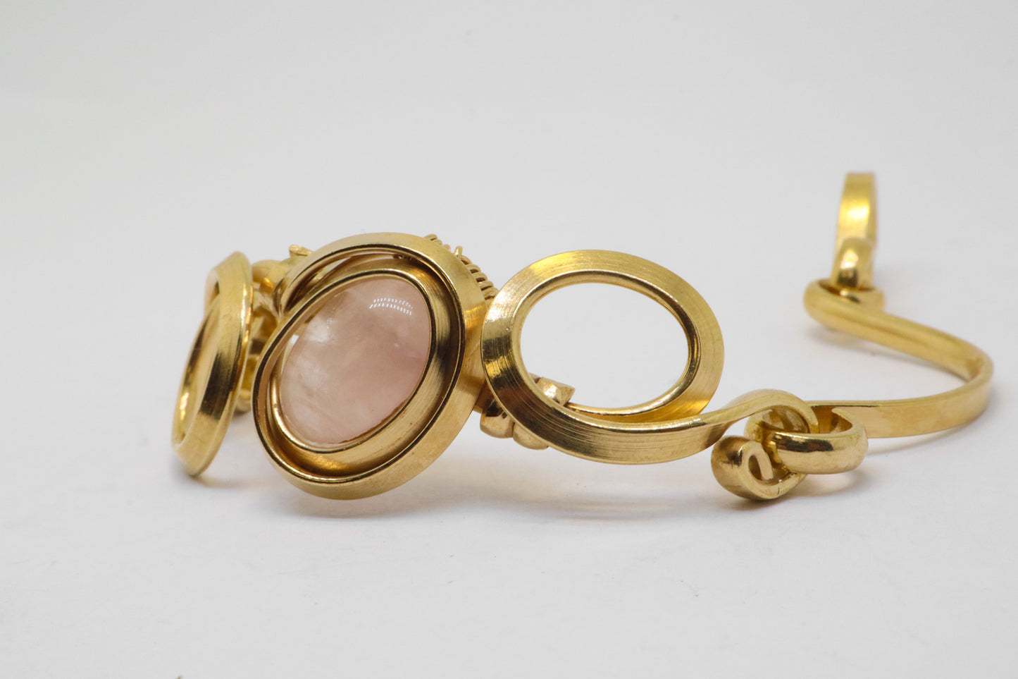 Gala Rose Quartz Gold Plated Sterling Silver Bracelet