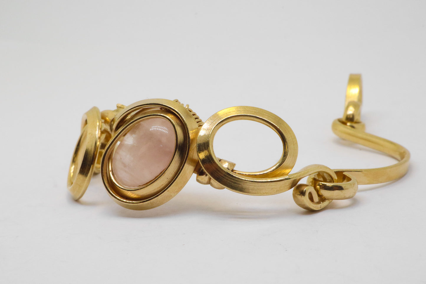 Gala Rose Quartz Gold Plated Sterling Silver Bracelet
