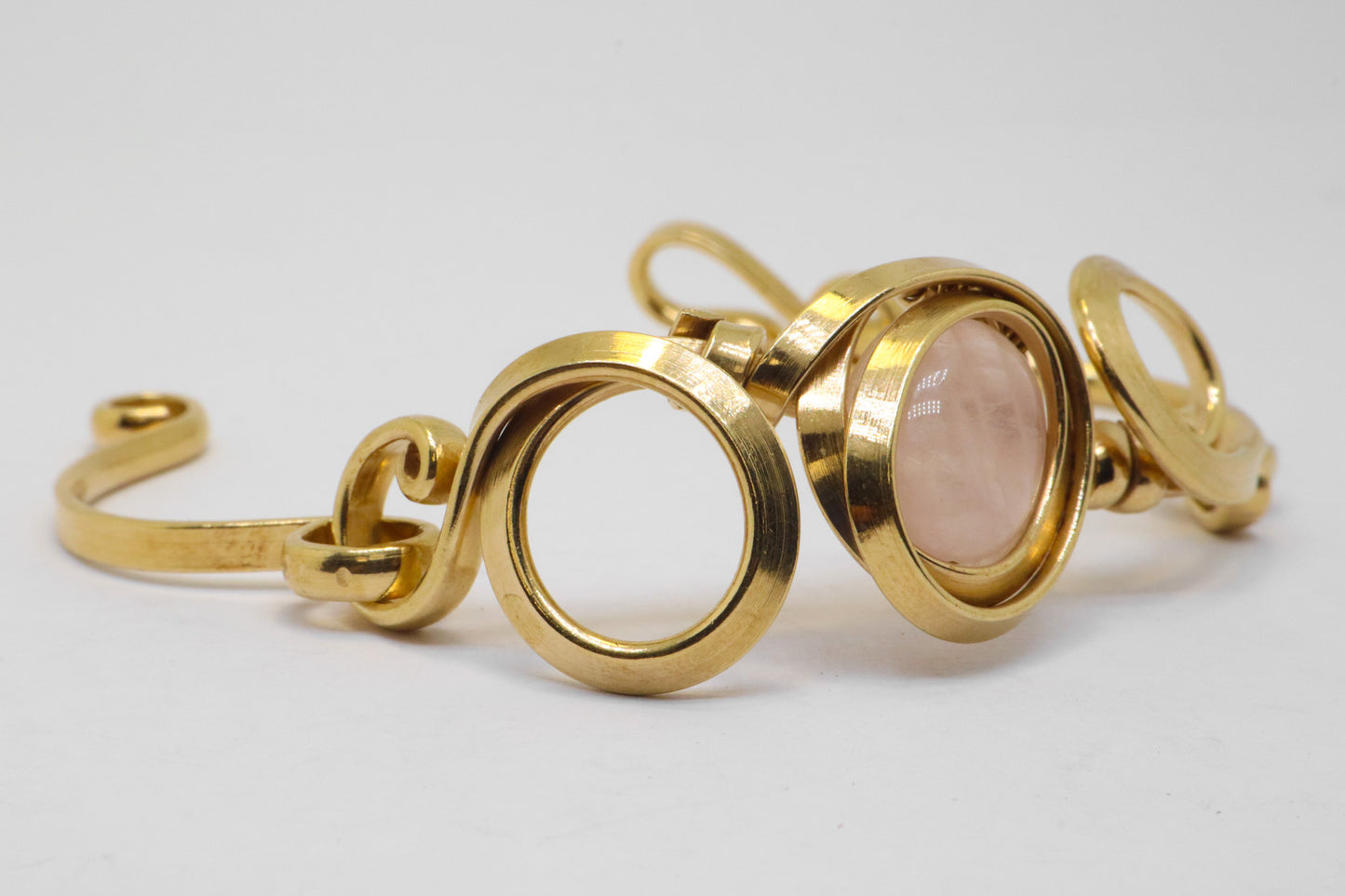 Gala Rose Quartz Gold Plated Sterling Silver Bracelet