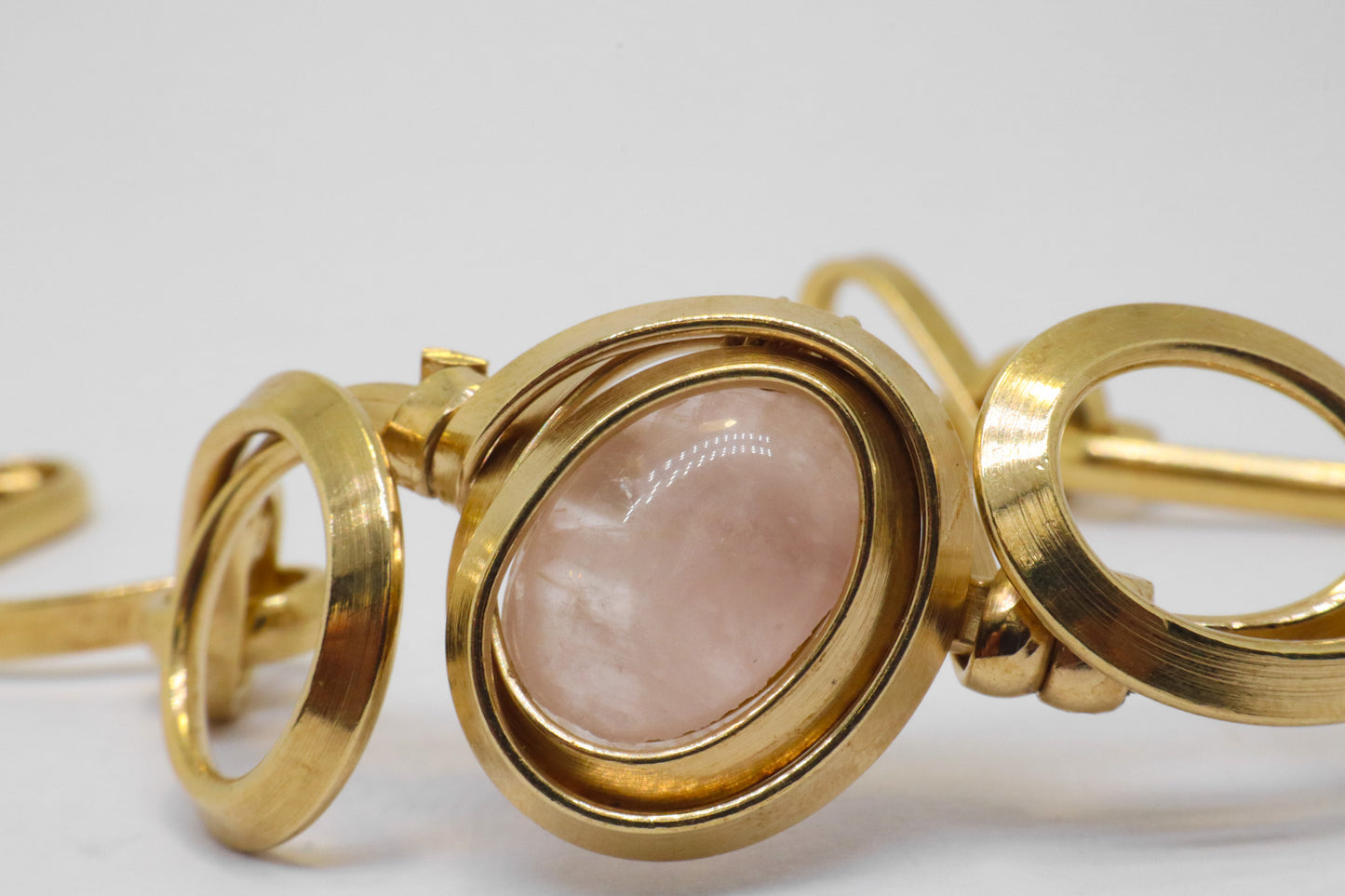 Gala Rose Quartz Gold Plated Sterling Silver Bracelet