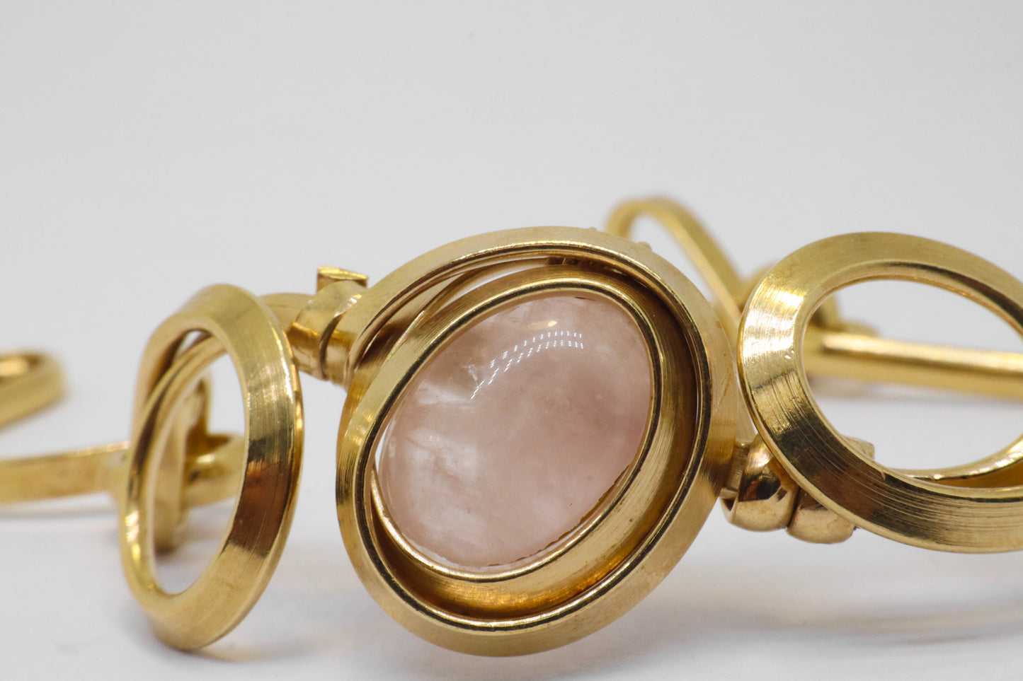 Gala Rose Quartz Gold Plated Sterling Silver Bracelet