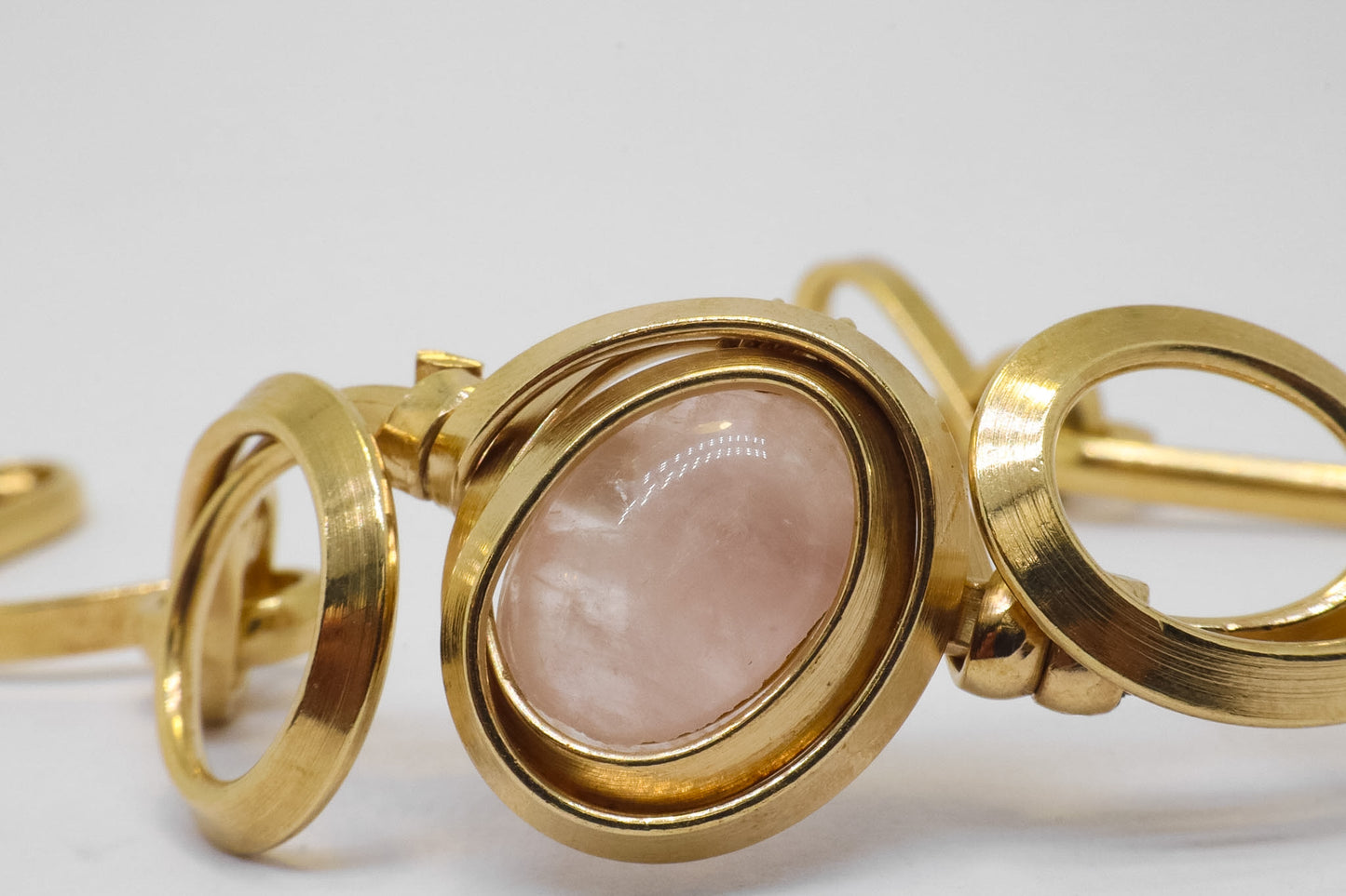 Gala Rose Quartz Gold Plated Sterling Silver Bracelet