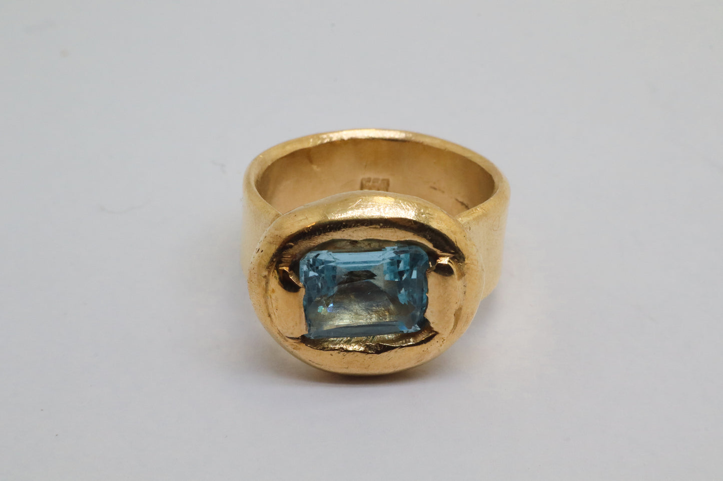 Celestial Object No. 04 – 999 24k Gold Plated Comet Ring with Sky Blue Topaz