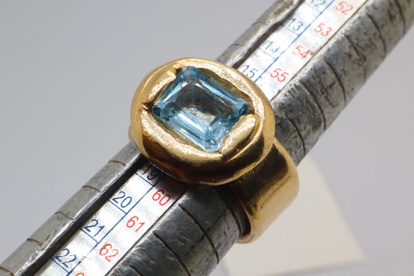 Celestial Object No. 04 – 999 24k Gold Plated Comet Ring with Sky Blue Topaz