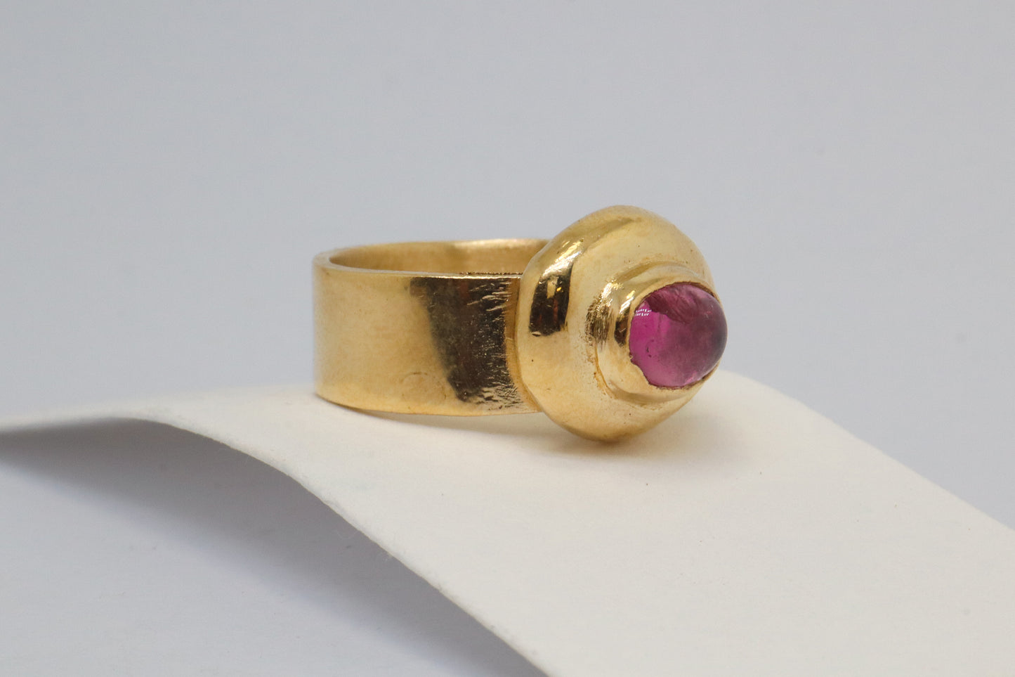 Celestial Object No. 05 – 999 24k Gold Plated Comet Ring with Pink Tourmaline
