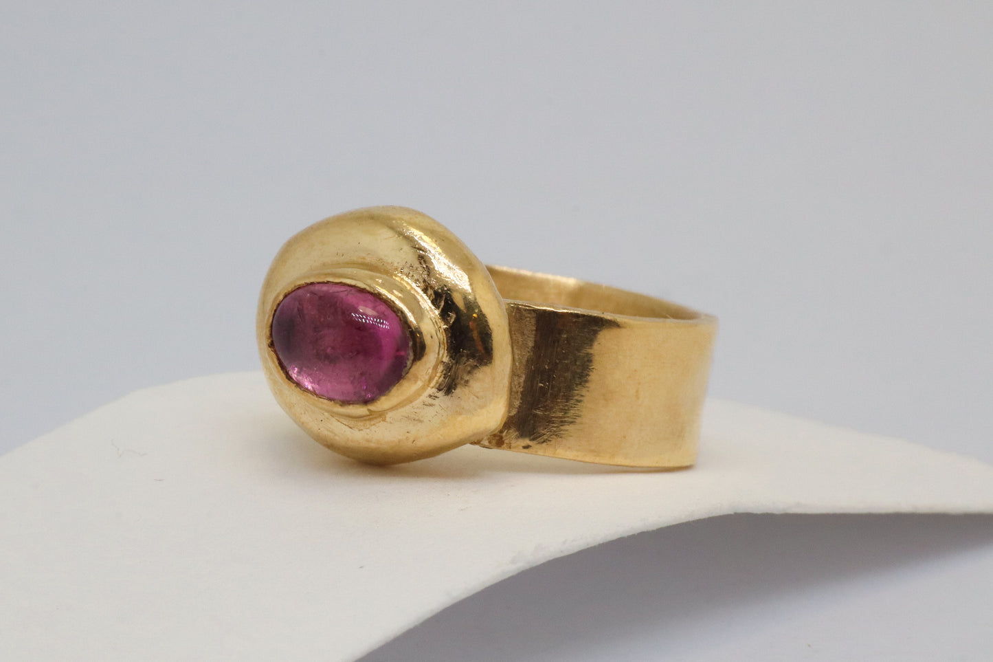 Celestial Object No. 05 – 999 24k Gold Plated Comet Ring with Pink Tourmaline