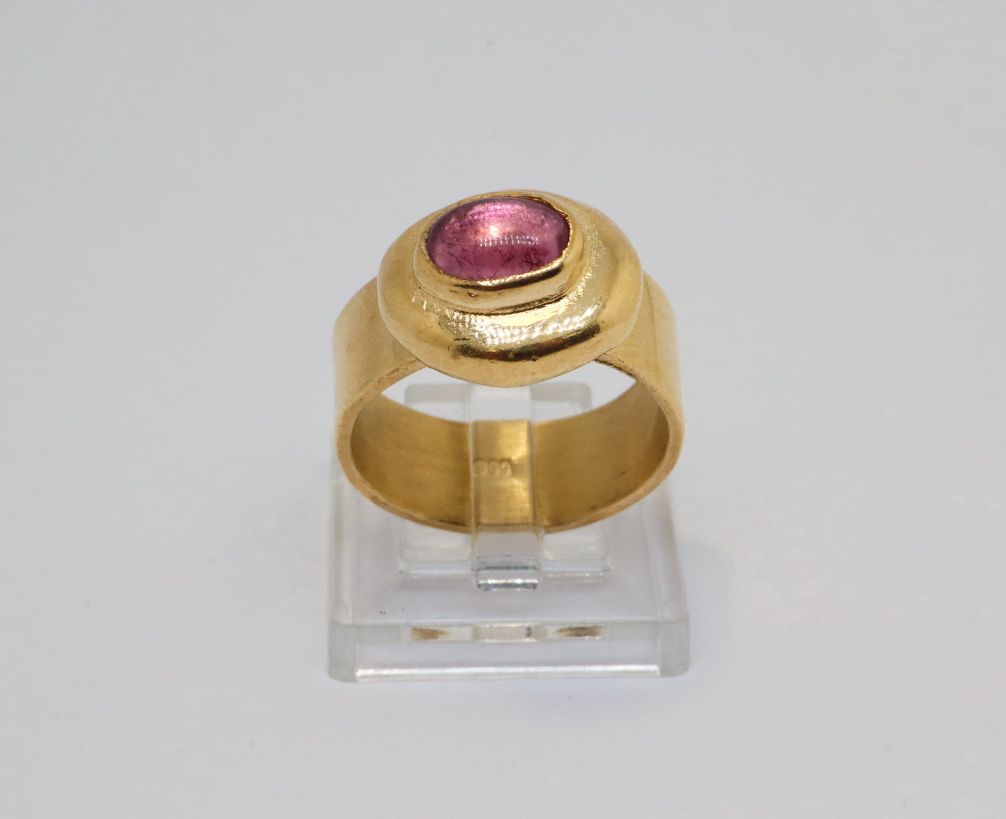 Celestial Object No. 05 – 999 24k Gold Plated Comet Ring with Pink Tourmaline