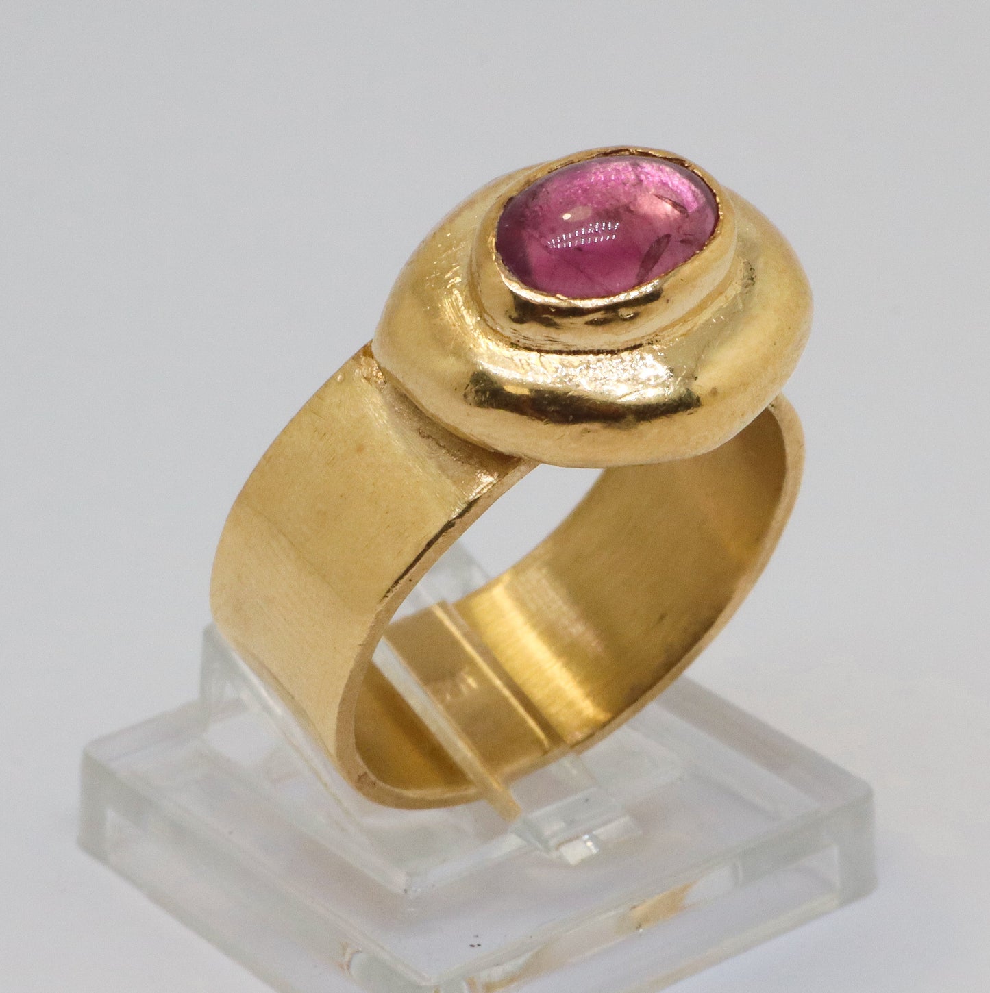 Celestial Object No. 05 – 999 24k Gold Plated Comet Ring with Pink Tourmaline