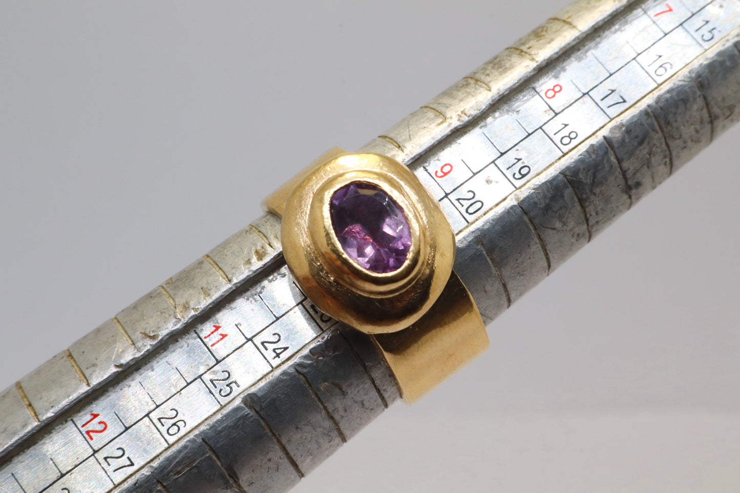 Celestial Object No. 06 – 999 24k Gold Plated Comet Ring with Amethyst