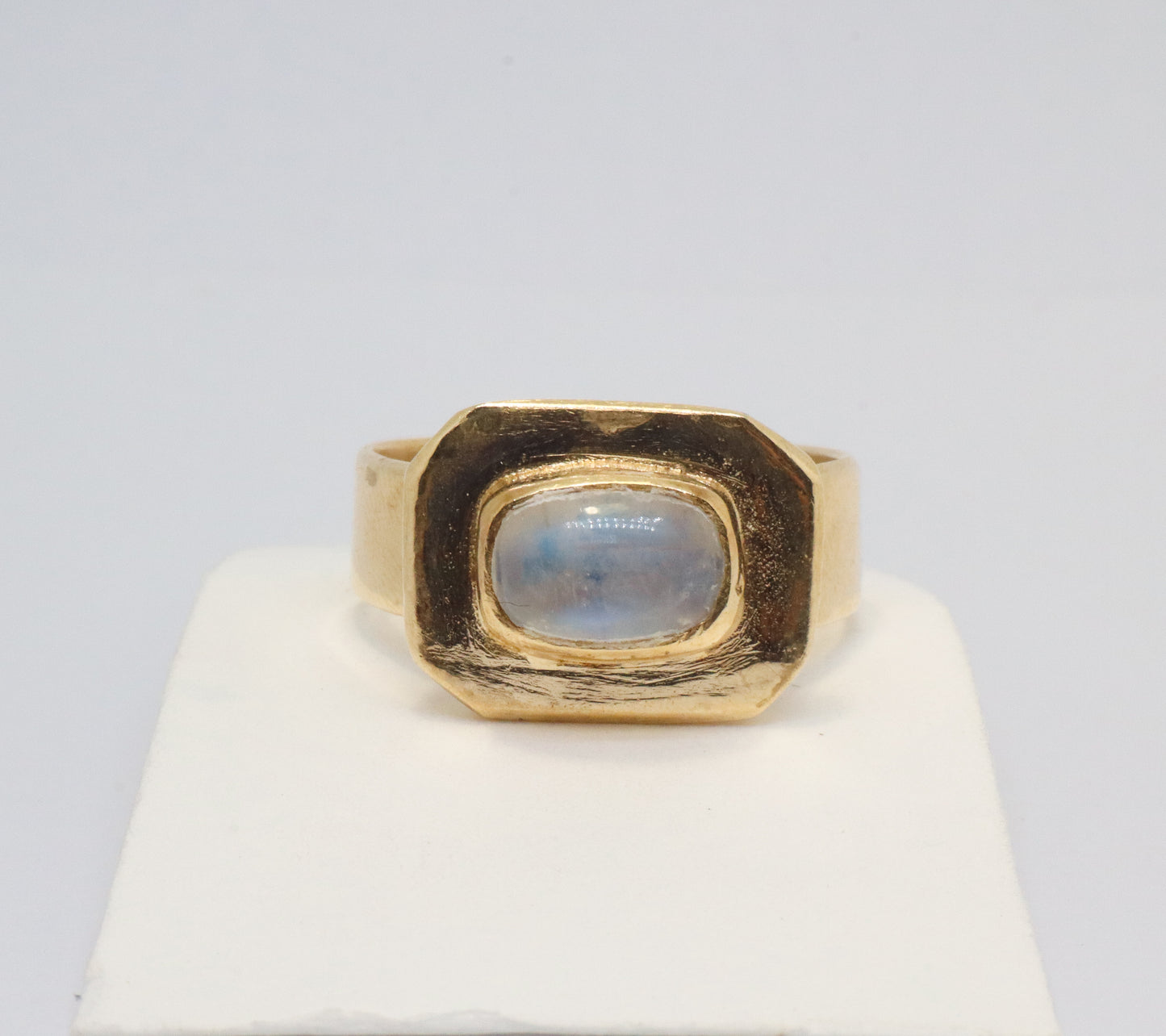 Celestial Object No. 07 – 999 24k Gold Plated Comet Ring with Moonstone