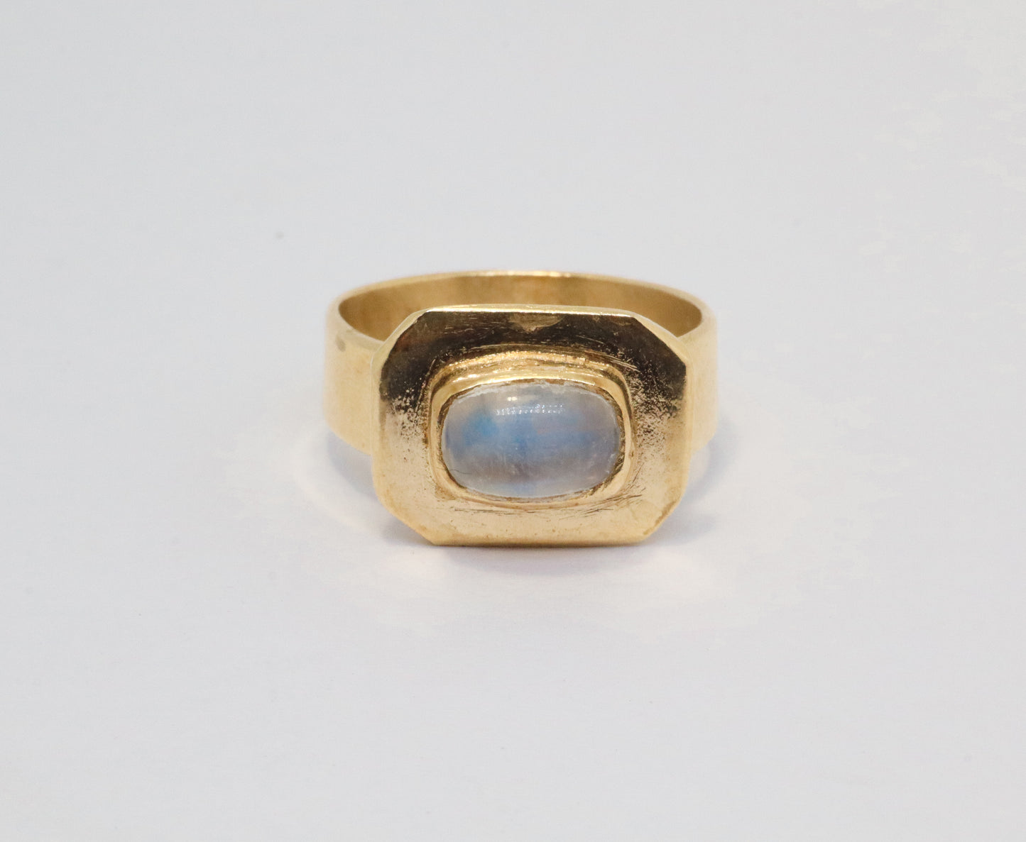 Celestial Object No. 07 – 999 24k Gold Plated Comet Ring with Moonstone
