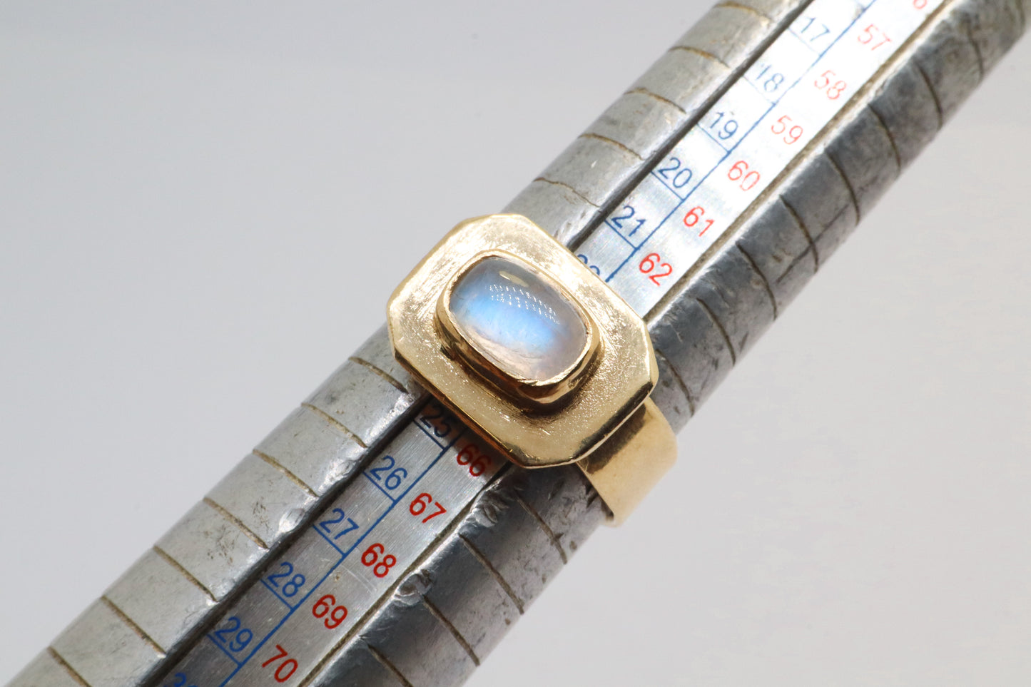 Celestial Object No. 07 – 999 24k Gold Plated Comet Ring with Moonstone