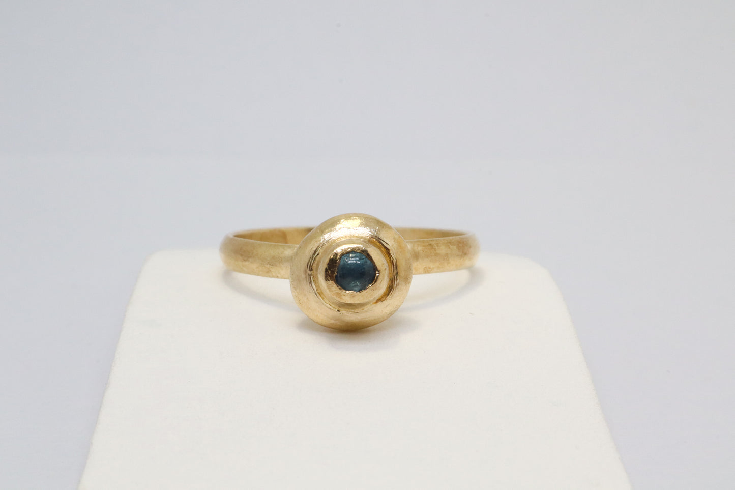 Celestial Object No. 08 – 999 24k Gold Plated Comet Ring with Aquamarine