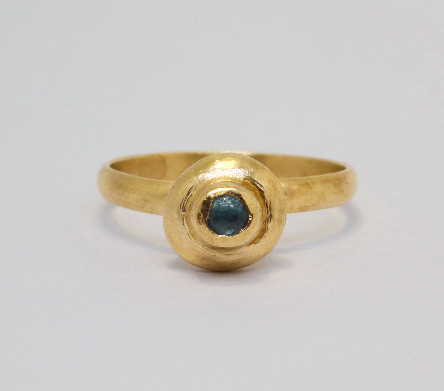 Celestial Object No. 08 – 999 24k Gold Plated Comet Ring with Aquamarine