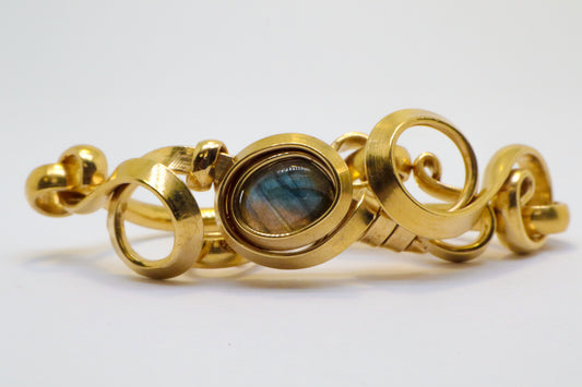 Gala Labradorita Gold Plated Sterling Silver Bracelet