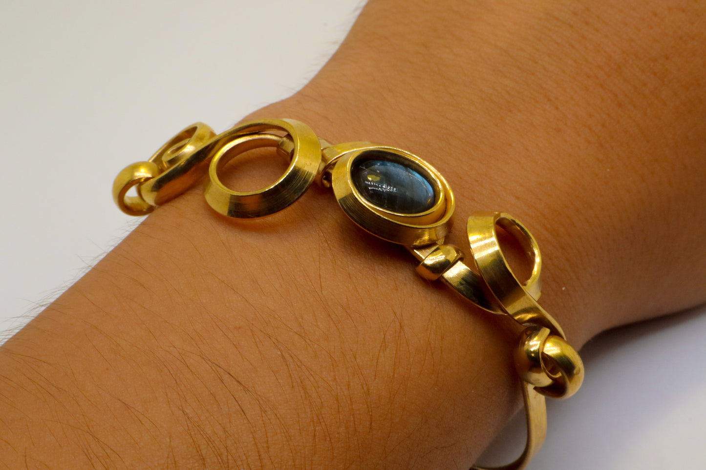 Gala Labradorita Gold Plated Sterling Silver Bracelet