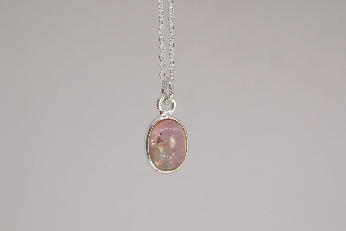 Pink Tourmaline Sterling Silver Necklace