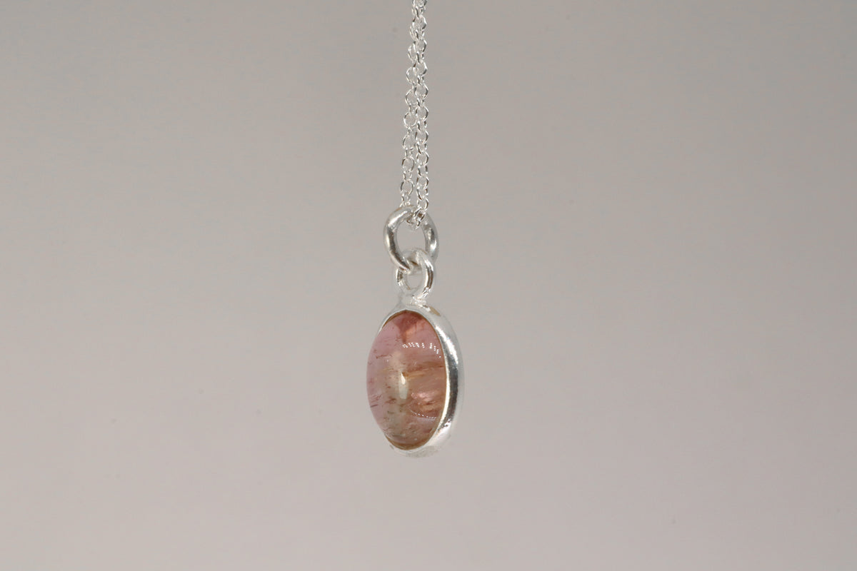 Pink Tourmaline Sterling Silver Necklace