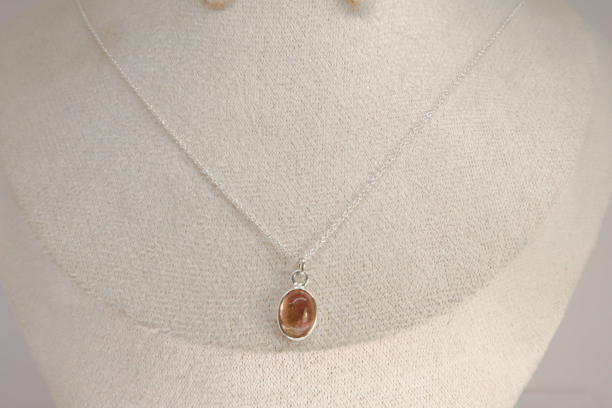 Pink Tourmaline Sterling Silver Necklace