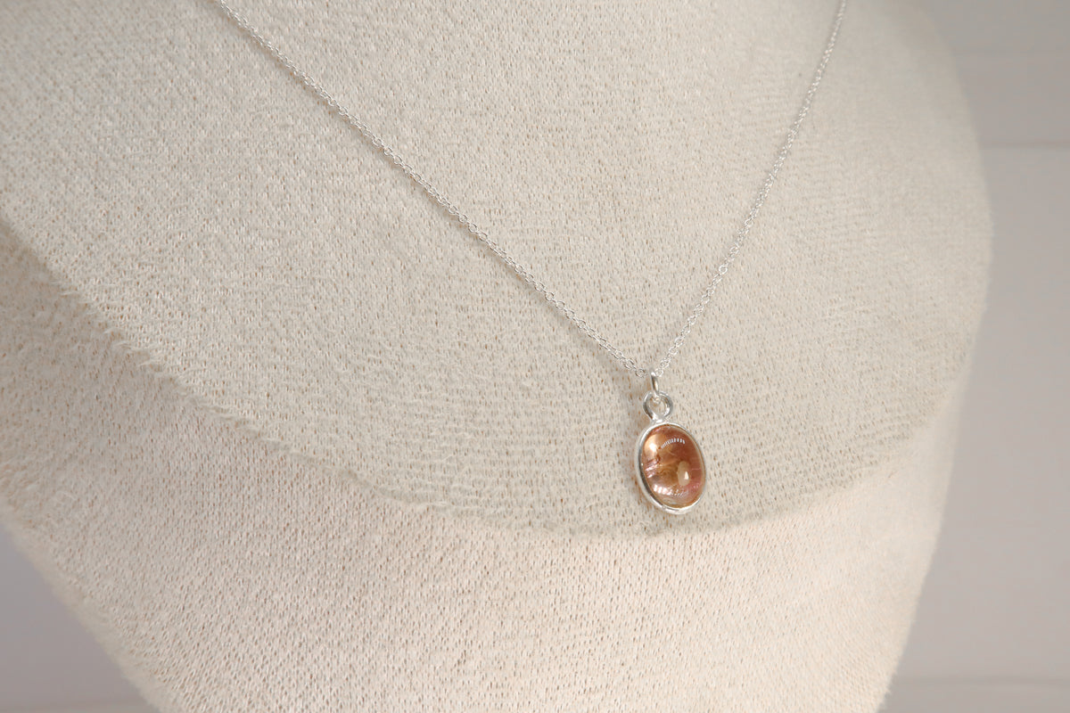 Pink Tourmaline Sterling Silver Necklace