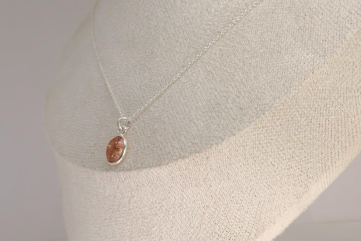 Pink Tourmaline Sterling Silver Necklace