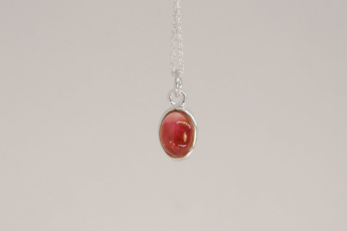 Pink Tourmaline Sterling Silver Necklace