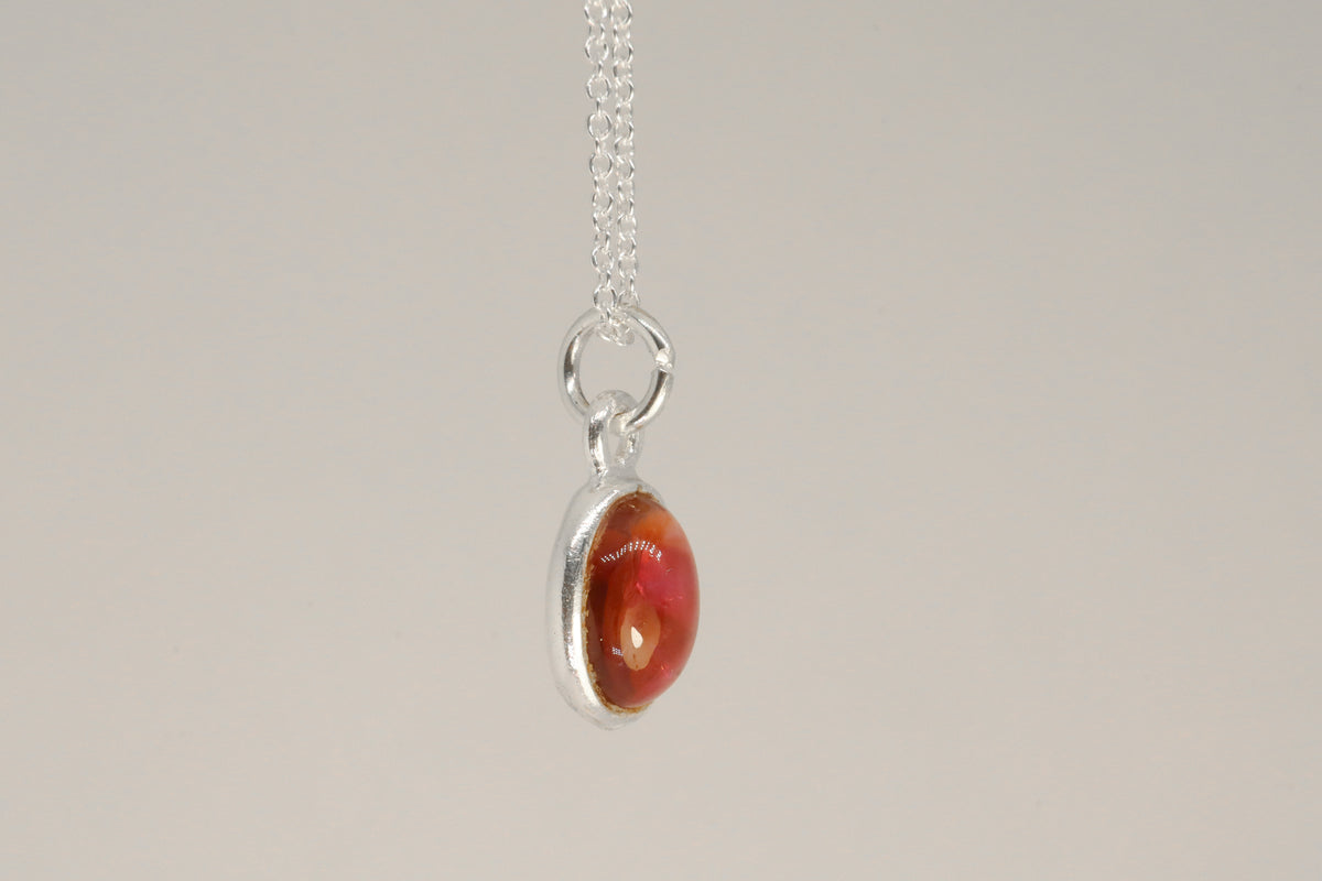 Pink Tourmaline Sterling Silver Necklace
