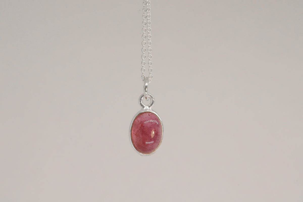 Pink Tourmaline Sterling Silver Necklace