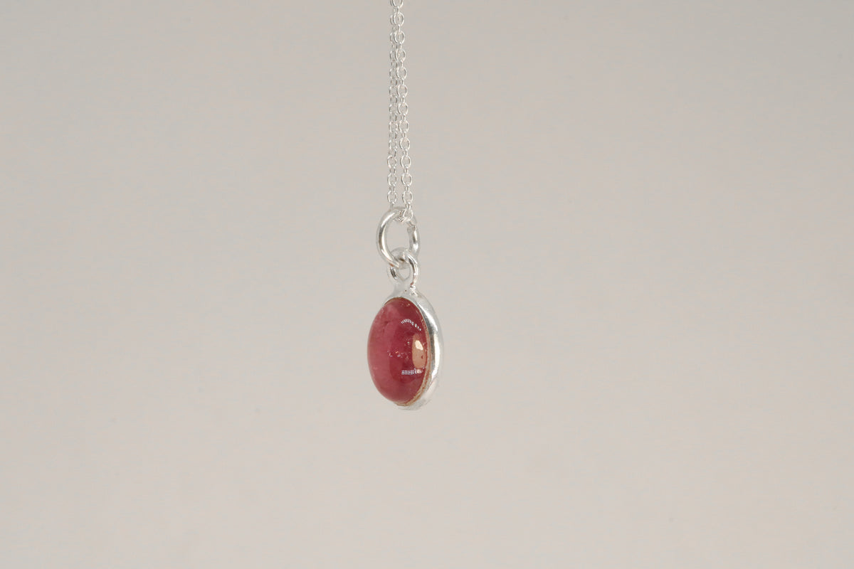 Pink Tourmaline Sterling Silver Necklace