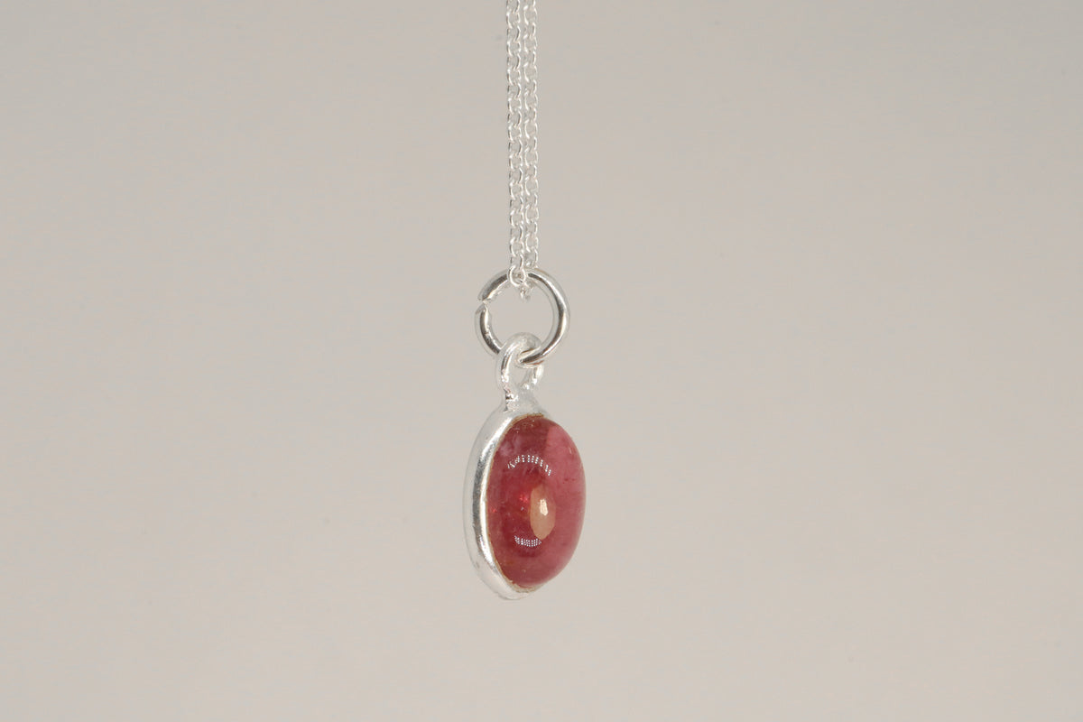 Pink Tourmaline Sterling Silver Necklace