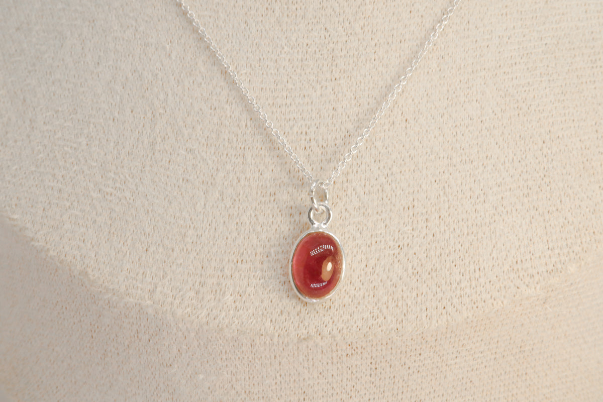 Pink Tourmaline Sterling Silver Necklace