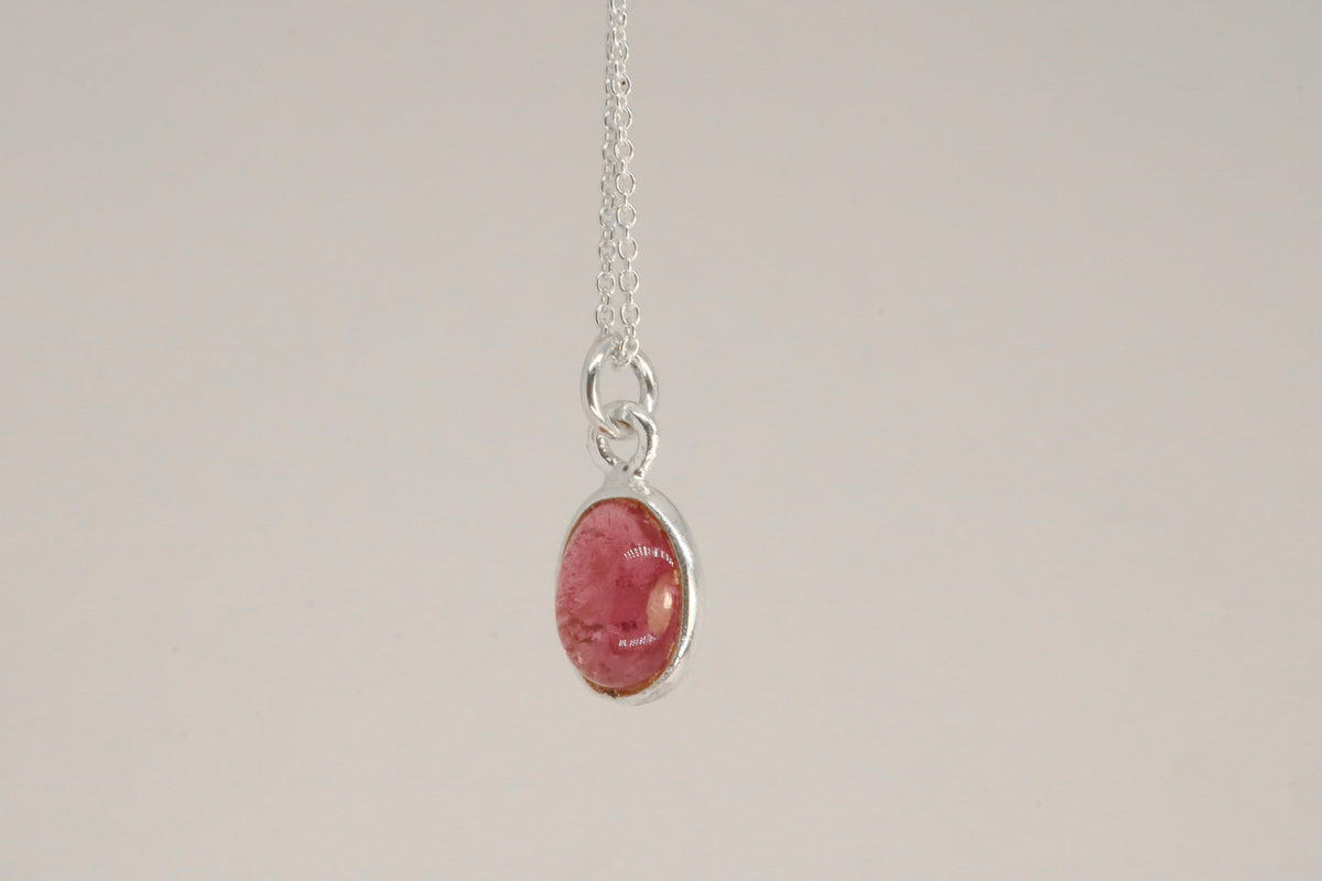 Pink Tourmaline Sterling Silver Necklace