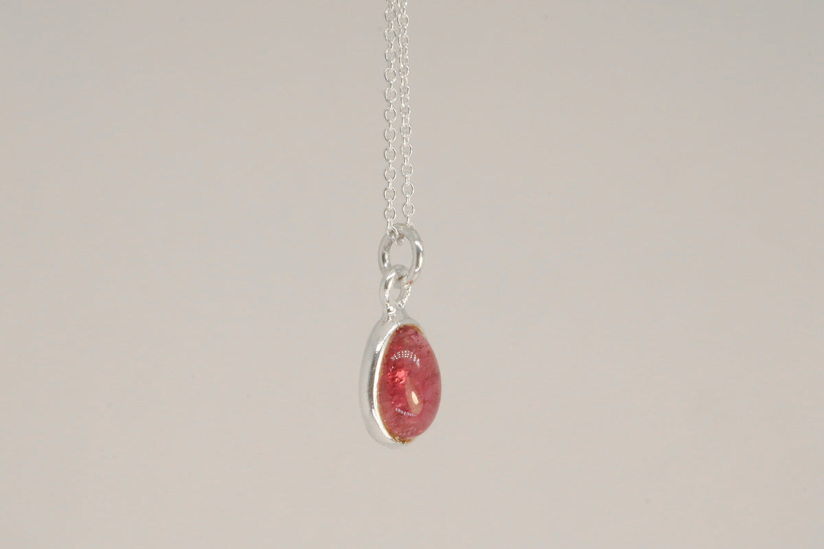 Pink Tourmaline Sterling Silver Necklace