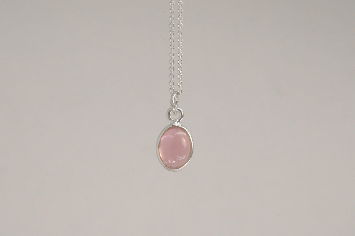 Pink Tourmaline Sterling Silver Necklace