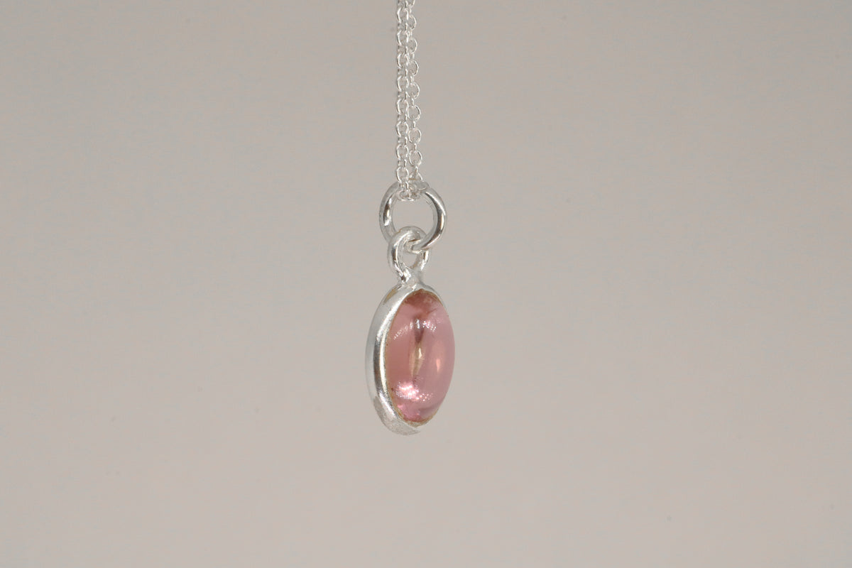 Pink Tourmaline Sterling Silver Necklace