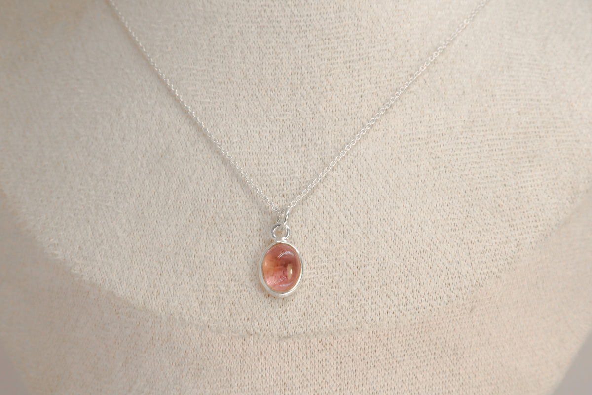 Pink Tourmaline Sterling Silver Necklace