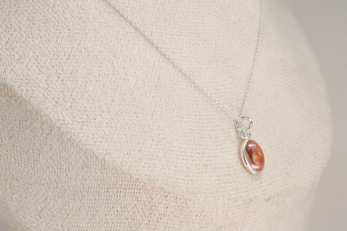 Pink Tourmaline Sterling Silver Necklace